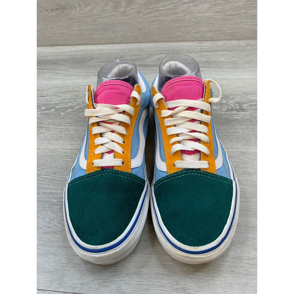 Vans Old Skool Women's Sneakers Multi Color Block Suede Canvas 8.5 Casual Shoes - Picture 2 of 10